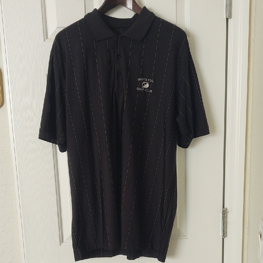 Antigua Black Polo Shirt Classic Fit
